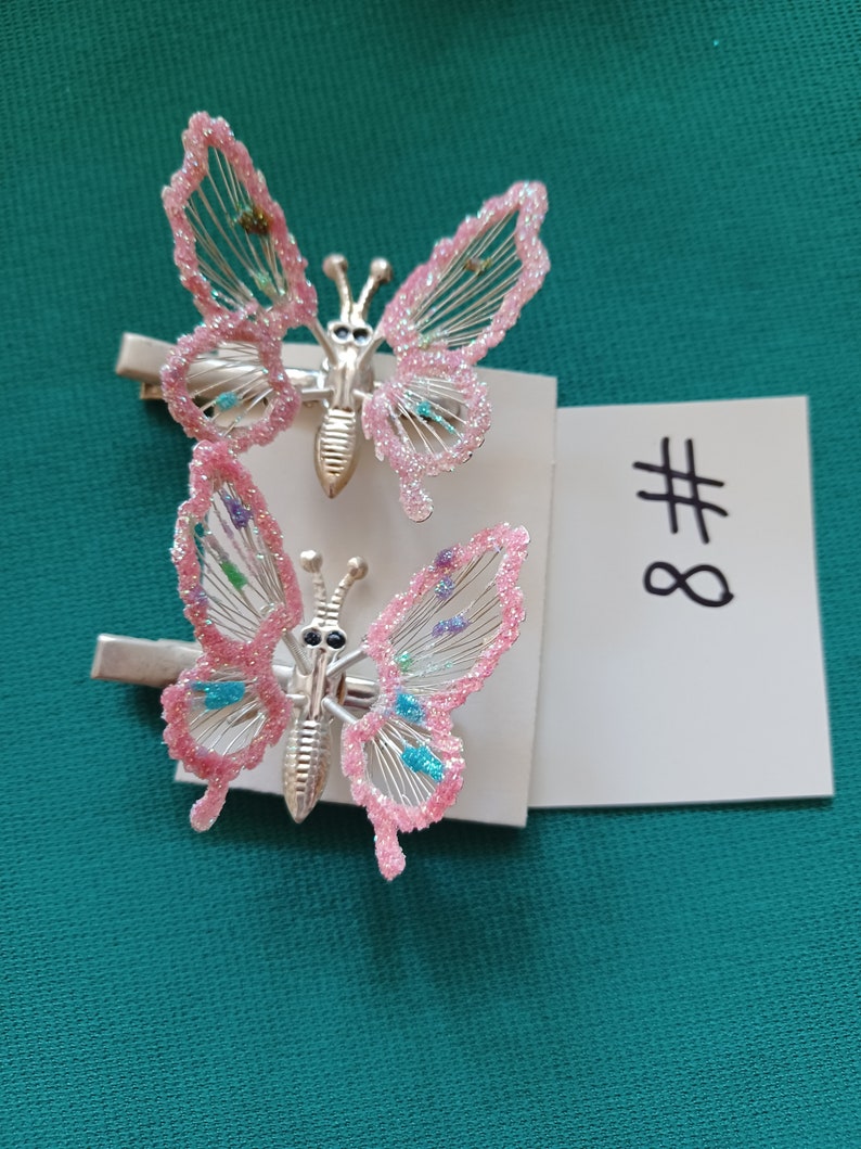 Butterfly Clipsmoving Wings 90's 1 Pairpink Butterfly Etsy