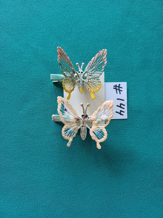 Butterfly Clips,moving wings 90's 1 pair,Butterfly cl… Gem