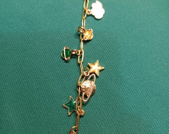 Celestial Purse Charm, Keychain, Gold Toned Sun, Moon, Stars, Gold Bag Accessory, Boho accessory, gift for her