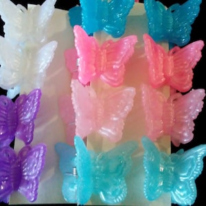 Butterfly clips, 12 pc set ,1990&#39;s butterfly clips, multi-color spring clips,90&#39;s accessory,Rockabilly,Pin-Up,Bo-Ho,Hippie,Classic,Valentine