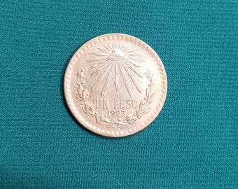 1923 Mexico 1 Peso .720 Coin Silver, Un Peso Plata .720