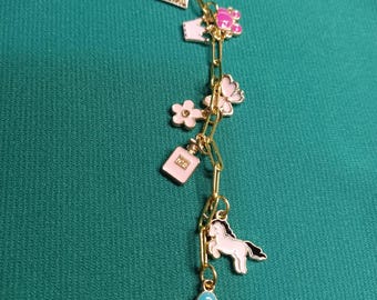 Princess Purse Charm, Keychain, Gold Toned Princess Charms, Gold Bag Accessory, Boho accessory, gift for her
