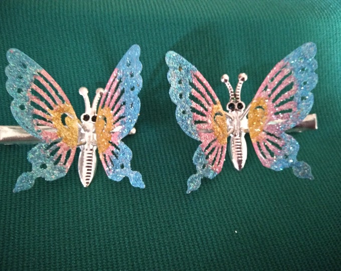 Butterfly Clips With Moving Wings 1990's 1 Pair Vintage Etsy