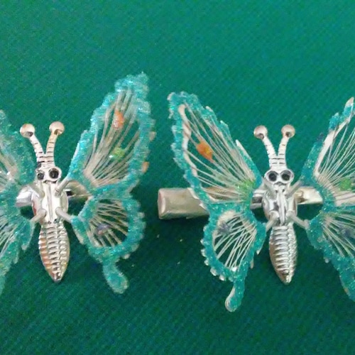 Butterfly Clipsmoving Wings 90's 1 Pair Butterfly Clips Etsy