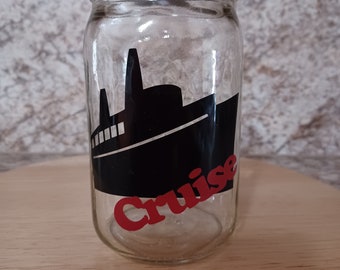 Personalized Cruise Fund Jar, Mason Jar Piggy Bank, Boho