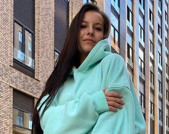 mint green pullover hoodie