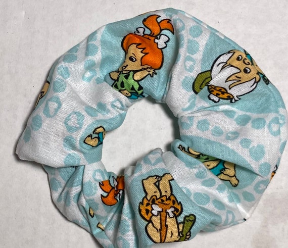 The Flintstones Pebbles BamBam Hair Scrunchie-Hair Tie Ponytail Holder Hair Scrunchy Top Knot Hair Elastic Gift Favor Handmade