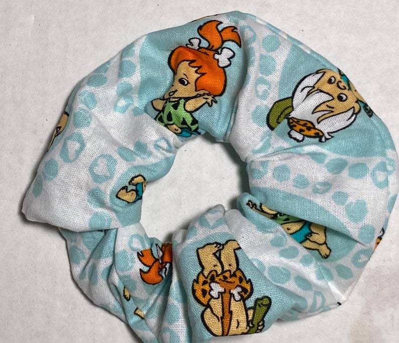 The Flintstones Pebbles BamBam Hair Scrunchie-Hair Tie Ponytail Holder Hair Scrunchy Top Knot Hair Elastic Gift Favor Handmade
