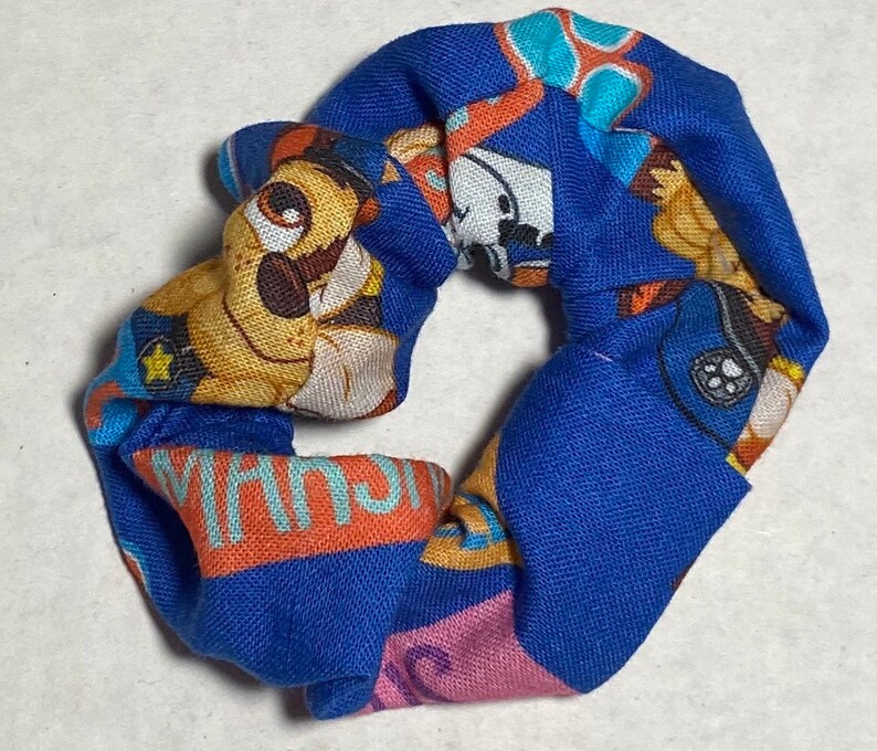 Kids Paw Patrol Hair Scrunchie-Hair Tie Ponytail Holder Hair Scrunchy Top Knot Hair Elastic Gift Favor Handmade Little Girl