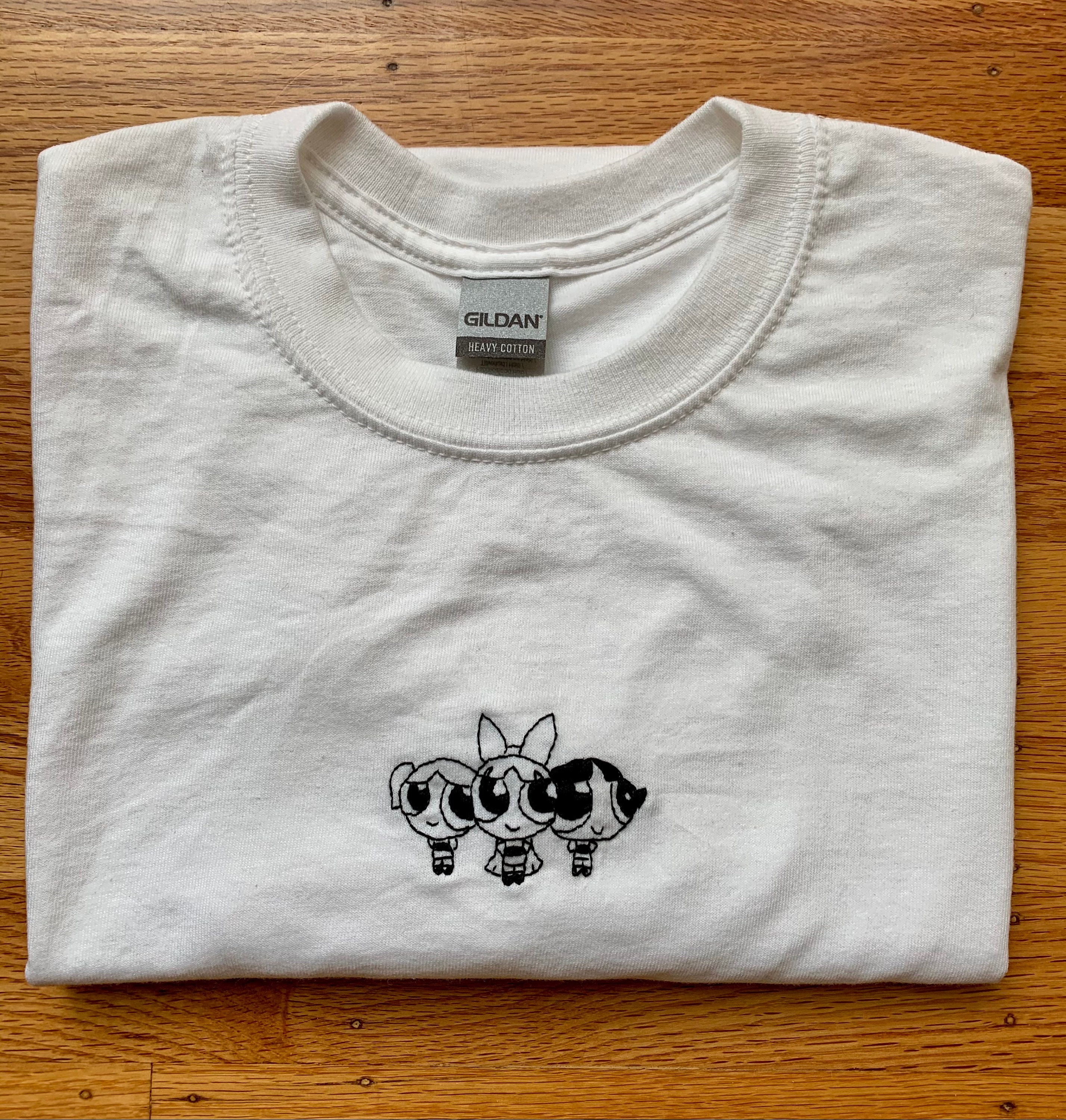 Powerpuff Girls Hand Embroidered Shirt | Etsy