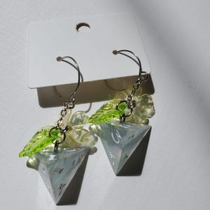 Mist d4 Handmade Dice Earrings