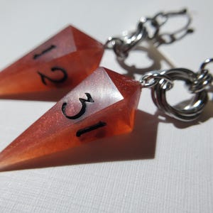 Flame Strike d4 Handmade Dice Earrings