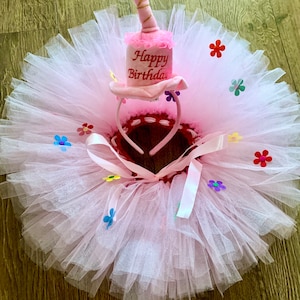 Pink birthday tutu, birthday skirt, cake smash tutu, dog tutu, photoshoot tutu