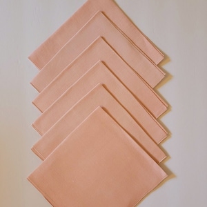 Set of 6 Pale Pink Vintage Linen Napkins