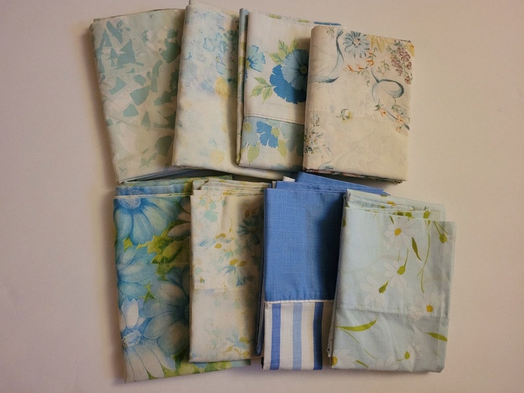 Vintage Blue Pillowcases Lot Etsy