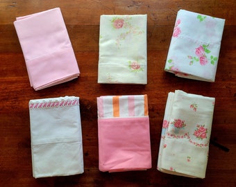 Vintage Pink Pillowcases Lot