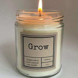 Grow: candela di soia naturale Gardenia