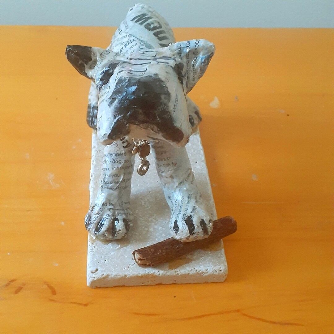 Unique Whimsical Papiermache Dog With Removable Collar. Etsy