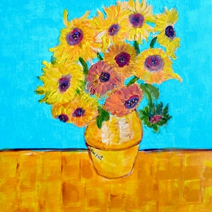 Van Gogh Sunflowers Fine Art Rendition