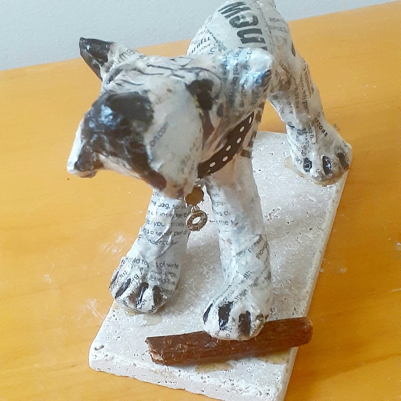 Unique Whimsical Papiermache Dog With Removable Collar. Etsy