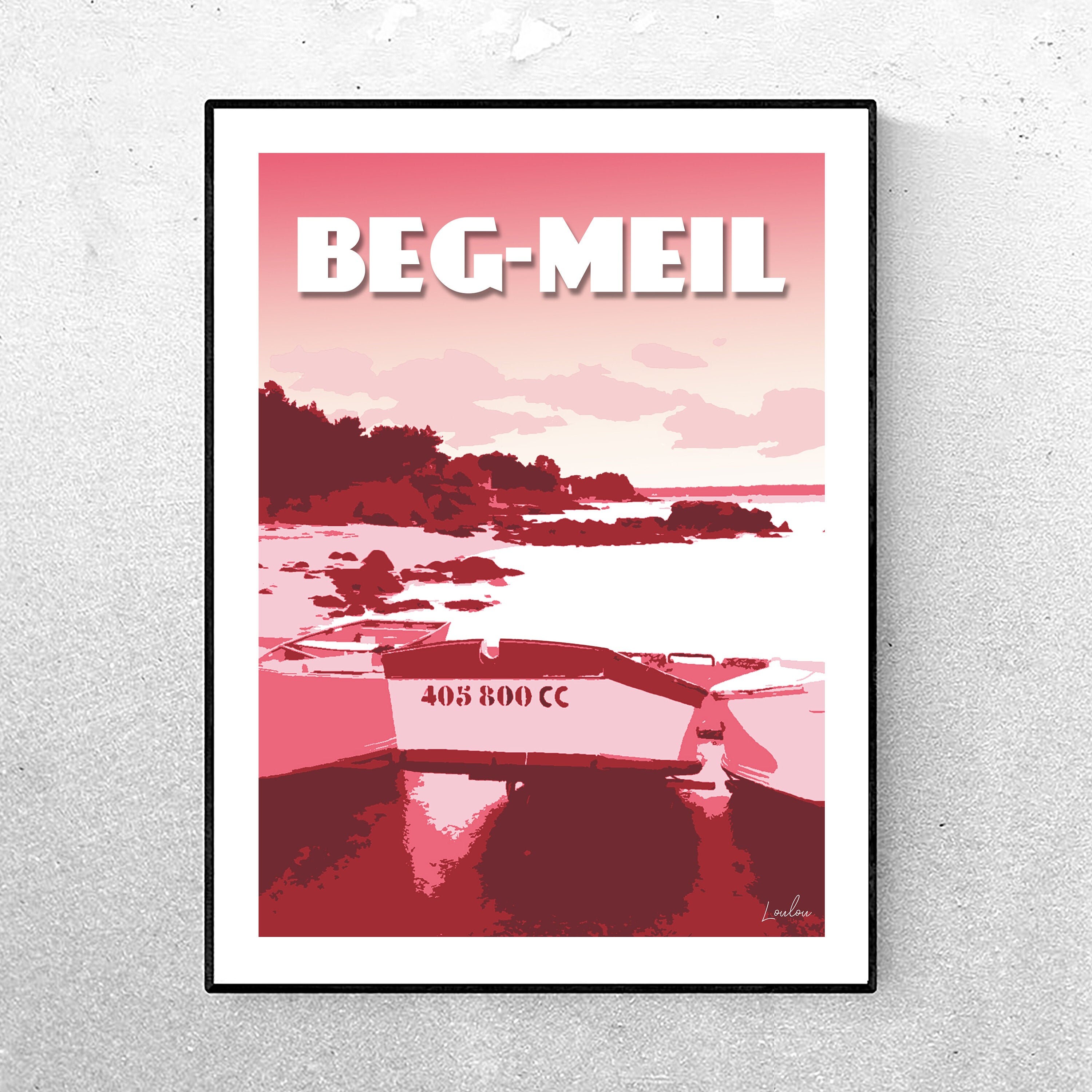 Affiche Beg-Meil - Rose