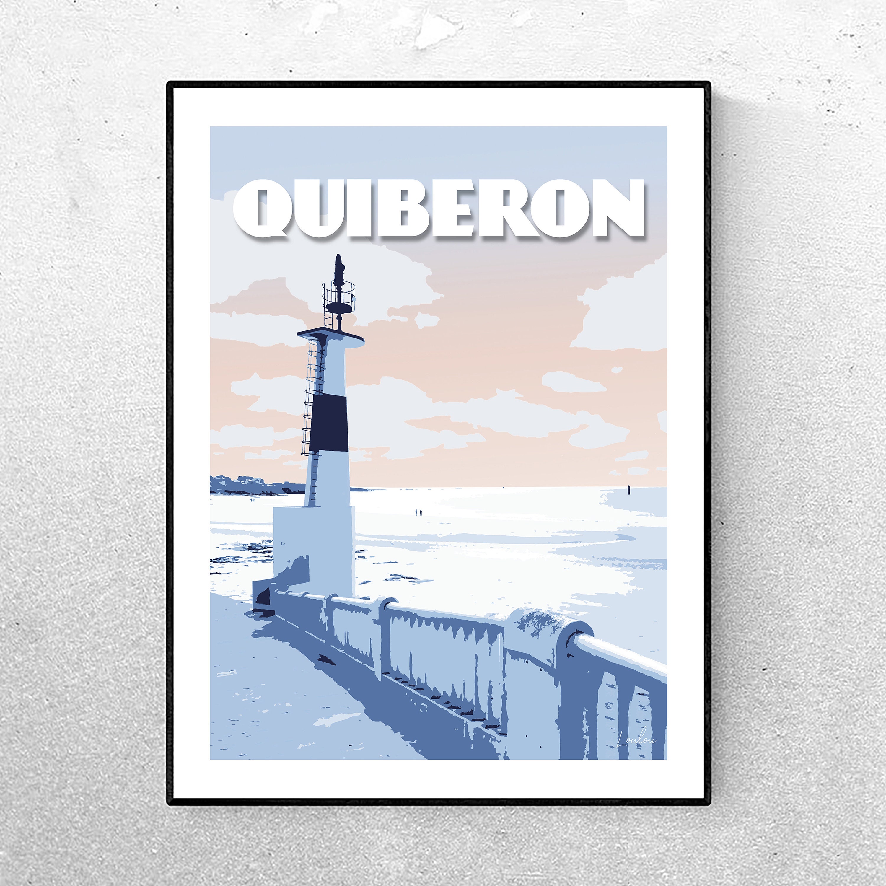 Affiche Quiberon - La Grande Plage Bleu