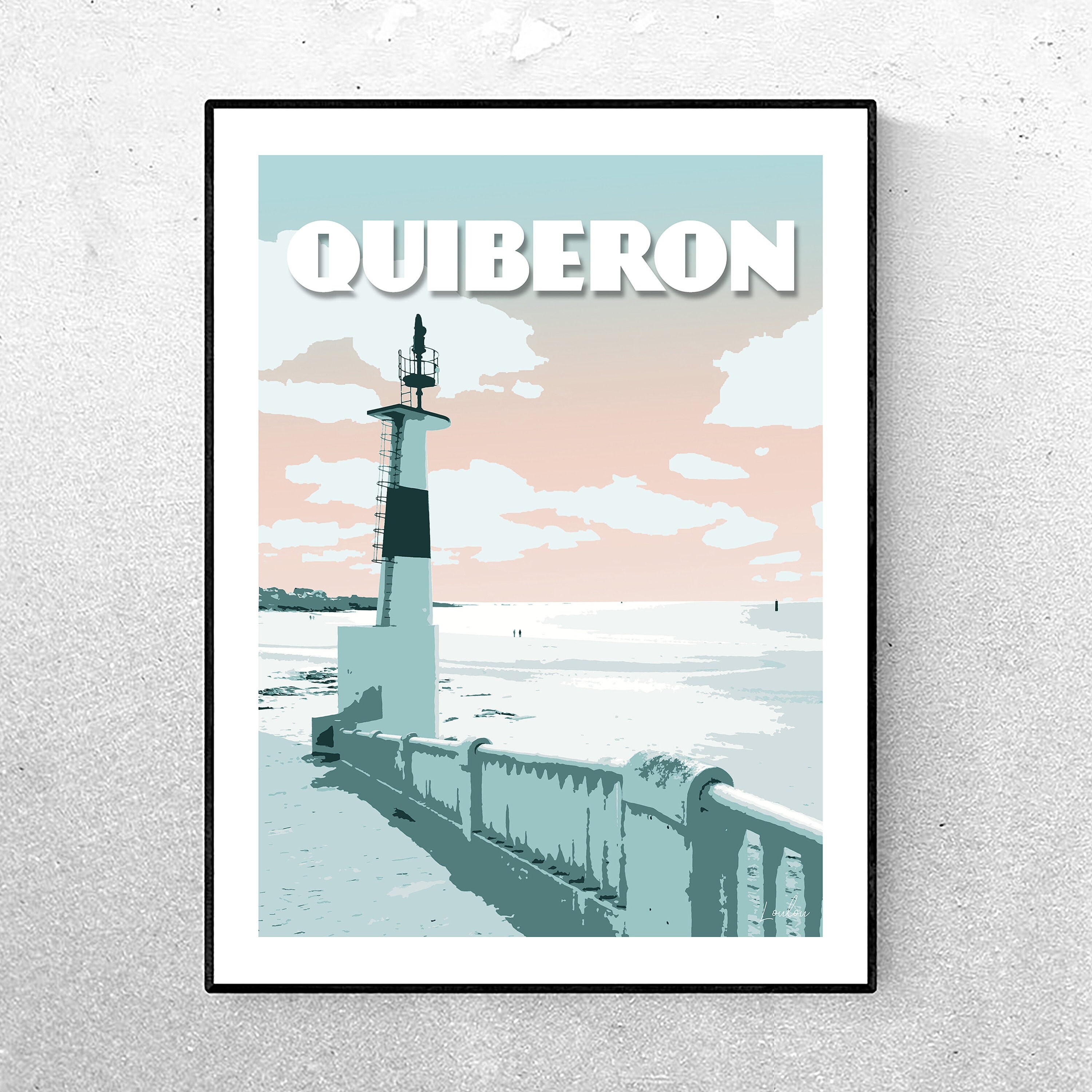Affiche Quiberon - La Grande Plage Vert