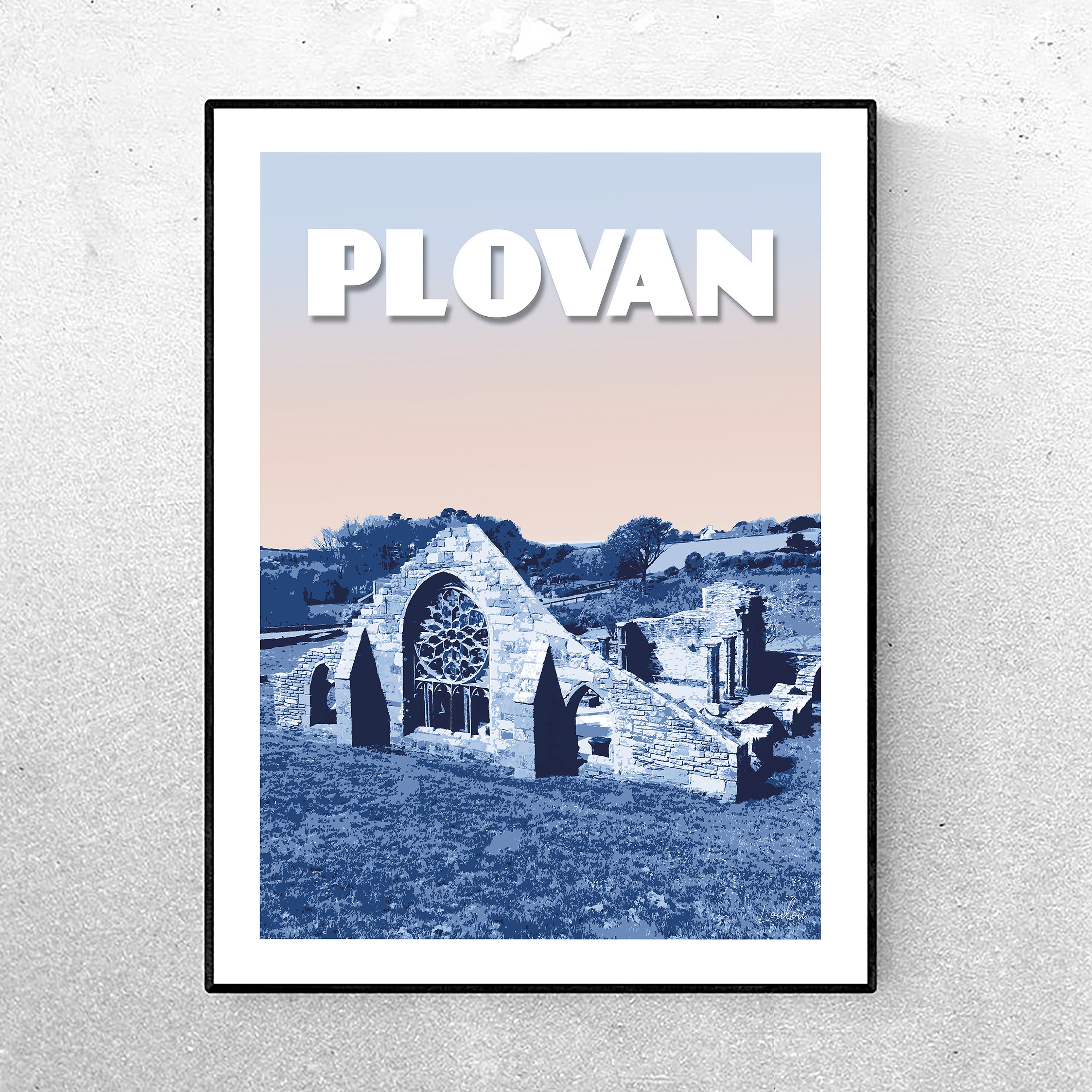 Affiche Plovan - Les Ruines de Languidou Bleu
