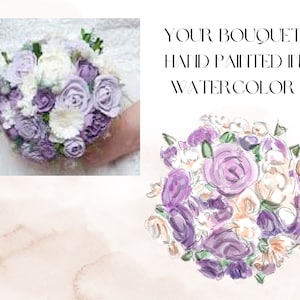 ORIGINAL Watercolor Wedding Bouquet Painting From Photo, Custom Flower Painting, Personalized Wedding Anniversary Gift, Art Commission