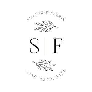 Modern wedding Monogram, Personalized Wedding Monogram, Floral Wedding Monogram, Minimalist Wedding Monogram, Customizable wedding monogram