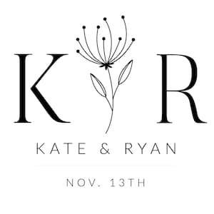 Modern wedding Monogram, Personalized Wedding Monogram, Wedding Couple Logo, Minimalist Wedding Monogram, Customizable wedding monogram