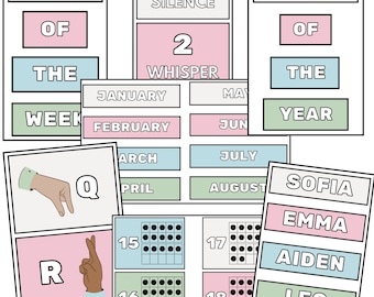 Zestaw dekoracji do klasy Muted Rainbow / PAKIET