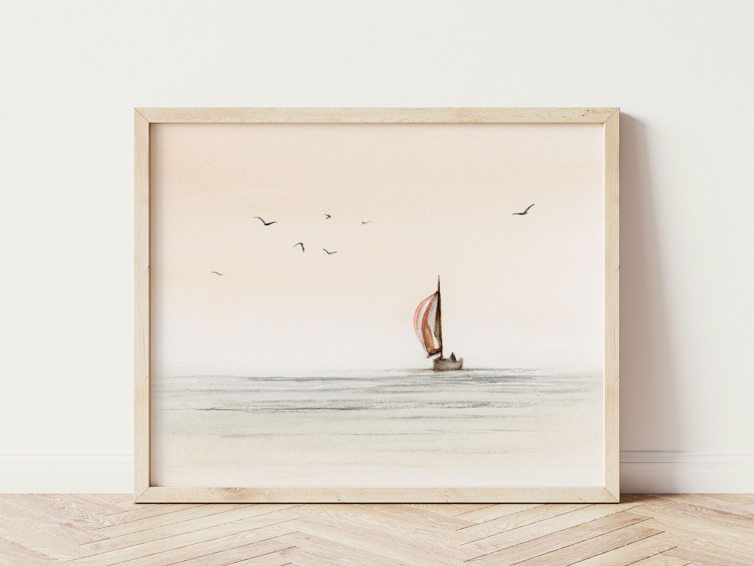 Calm Sails Art Print | Wall Decor | Sailboat Print | Watercolor Giclee ...