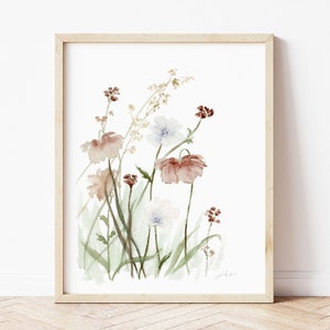 Wildblumen 03 Kunstdruck | Blumenkunst | Kinderzimmer Dekor | Fine Art Print | Aquarell Giclée-Druck | Lose Blumen Gemälde | Wandkunst