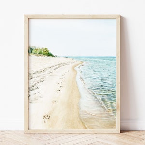 Lakeshore No. 1 | Beach Landscape Watercolor Print | Giclee Print | Coastal Art | Beach Wall Art | Michigan Beach Art | Watercolor Seascape