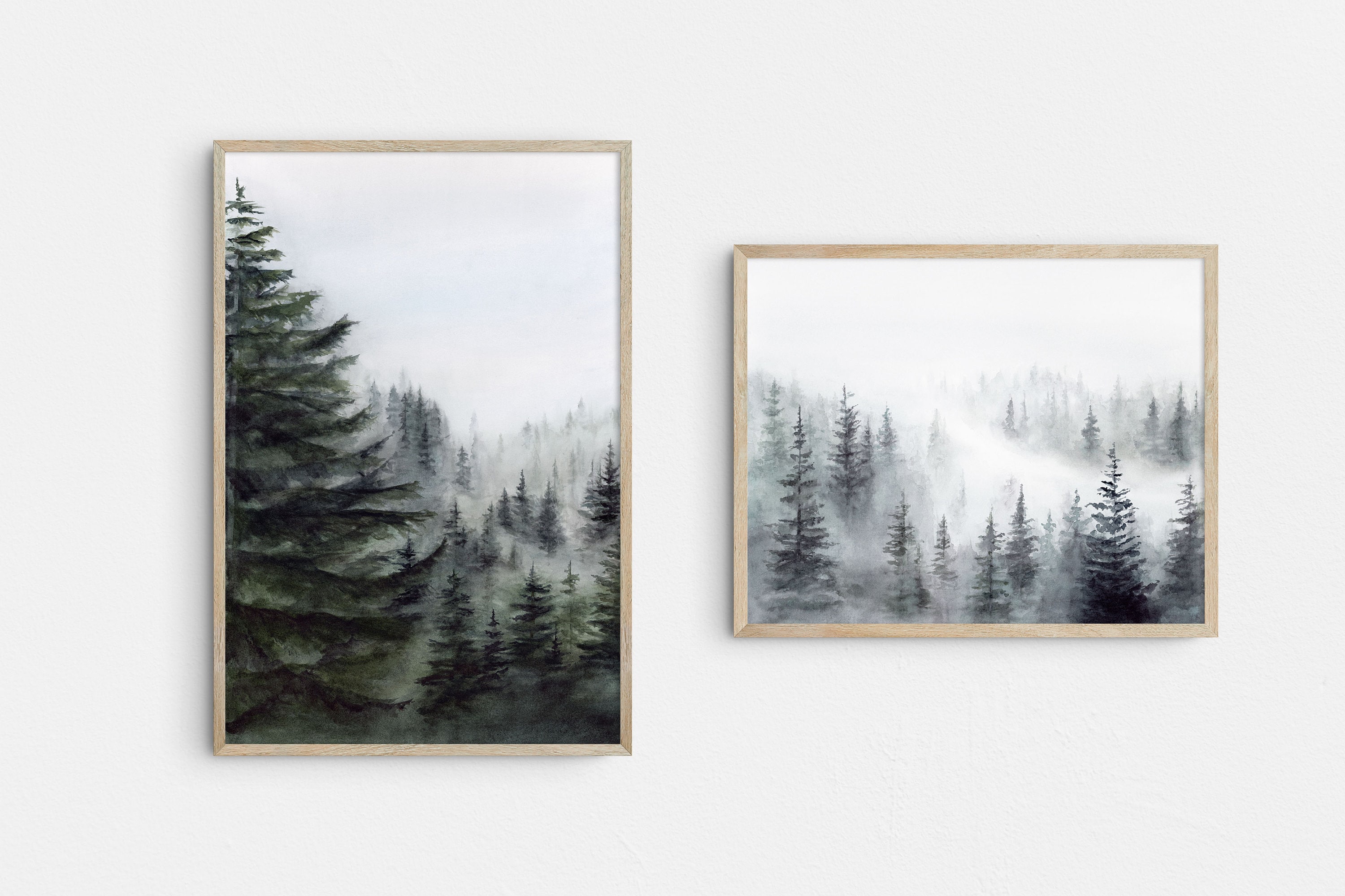 Misty Forest, No. 1 Art Print | Wall Decor | Moody Forest Print ...