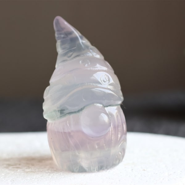 2.5inch Natural Fluorite Carved Gnome, Crystal Gnome, Gnome Carving, Crystal Healing Decor,Skull Collect, Crystal present 1PC