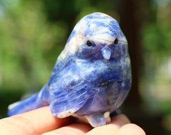 2.4" Natural Sodalite Carved bird,Crystal Sodalite bird,Creative Crystal Carving,Crystal Healing,Home Decor,Crystal gifts