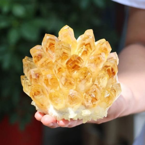 200-800g+ Natural Citrine Cluster，Quartz Crystal Cluster, Mineral Specimen, Reiki Healing Figurine, Home Decoration ,Crystal gift 1PC