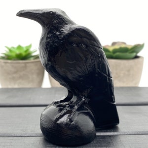 2.6inch Natural Obsidian Crow,Crystal Skull ,Crow Carving,Crystal Healing Decor, Home Decor,Crystal gift 1PC