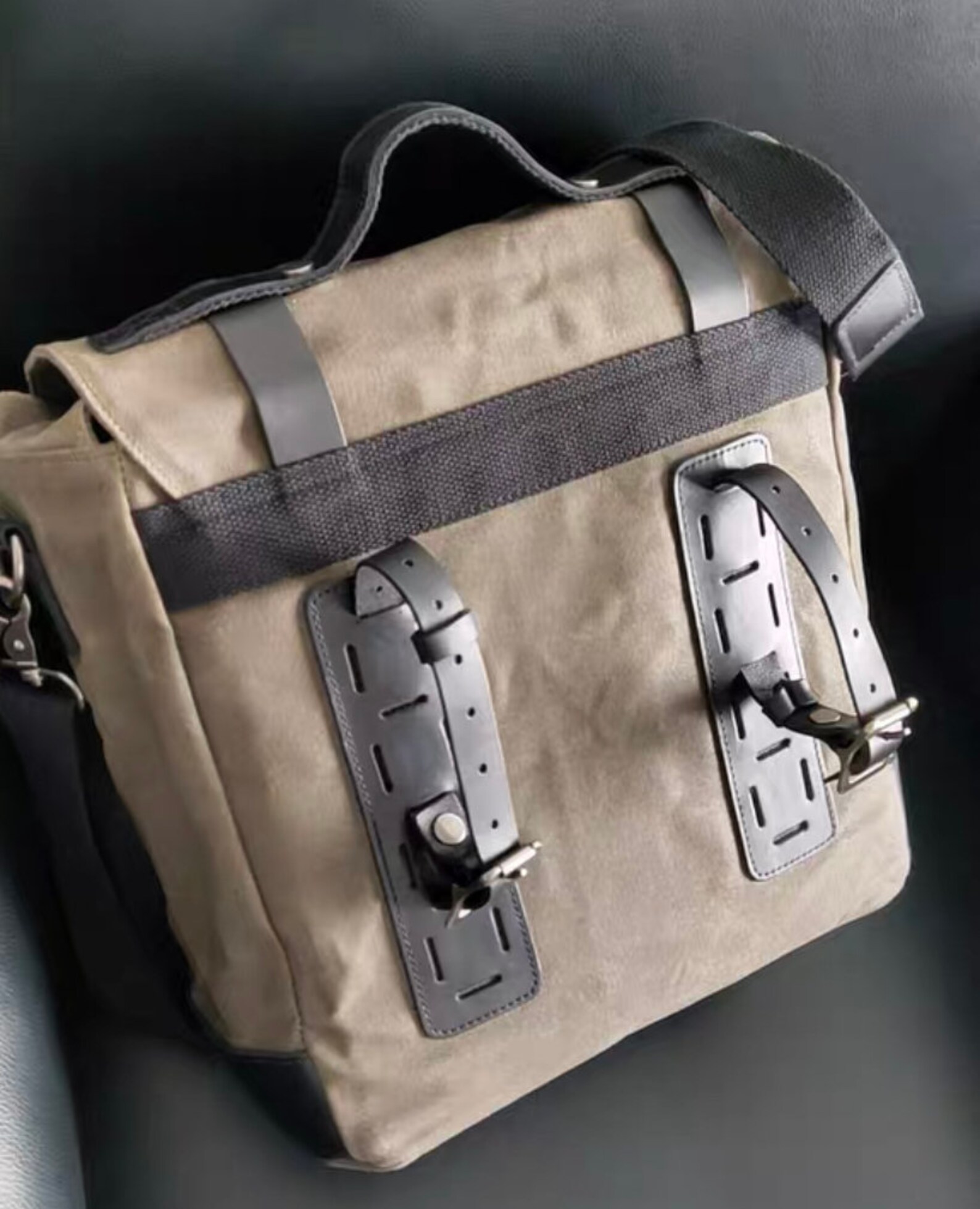 Personalized Motorcycle Saddle Bag Waxed Canvas Messenger Bag Etsy