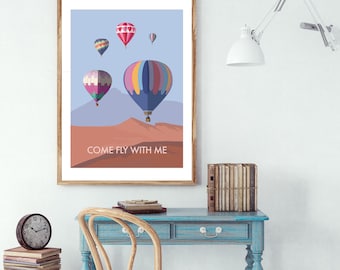 Art Print of Come Fly With Me Hot Air Ballooning.