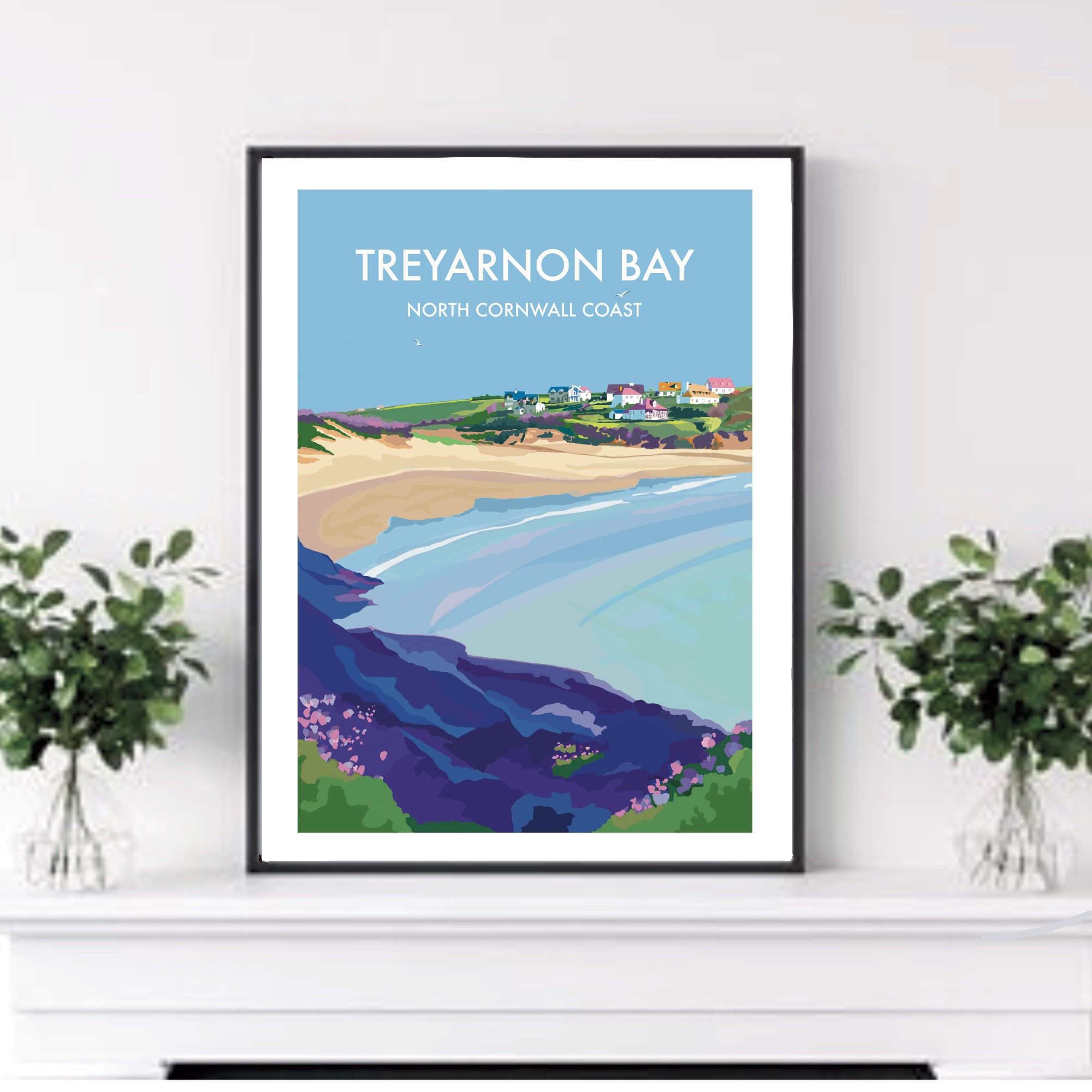 Treyarnon Bay, North Cornwall Travel Art Print