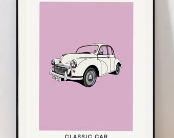 Morris Minor 1000 | Personalised Art Print | Classic Cars |