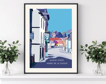 Ashby de la Zouch, UK Travel Poster, Vintage Style Print, Wall Art, Gallery Wall