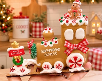New!! Christmas in July!! Gingerbread Christmas Train / Christmas Train / Gingerbread Decor / Gingerbread Christmas Tiered Tray Decor /Train