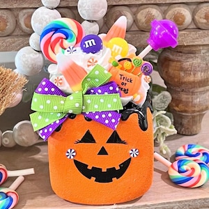 Jack O’ Lantern Marshmallow / Halloween Marshmallow /  Candy / Halloween Tiered Tray Decor / Tiered Tray / Fake Bake / Trick or Treat Marsh