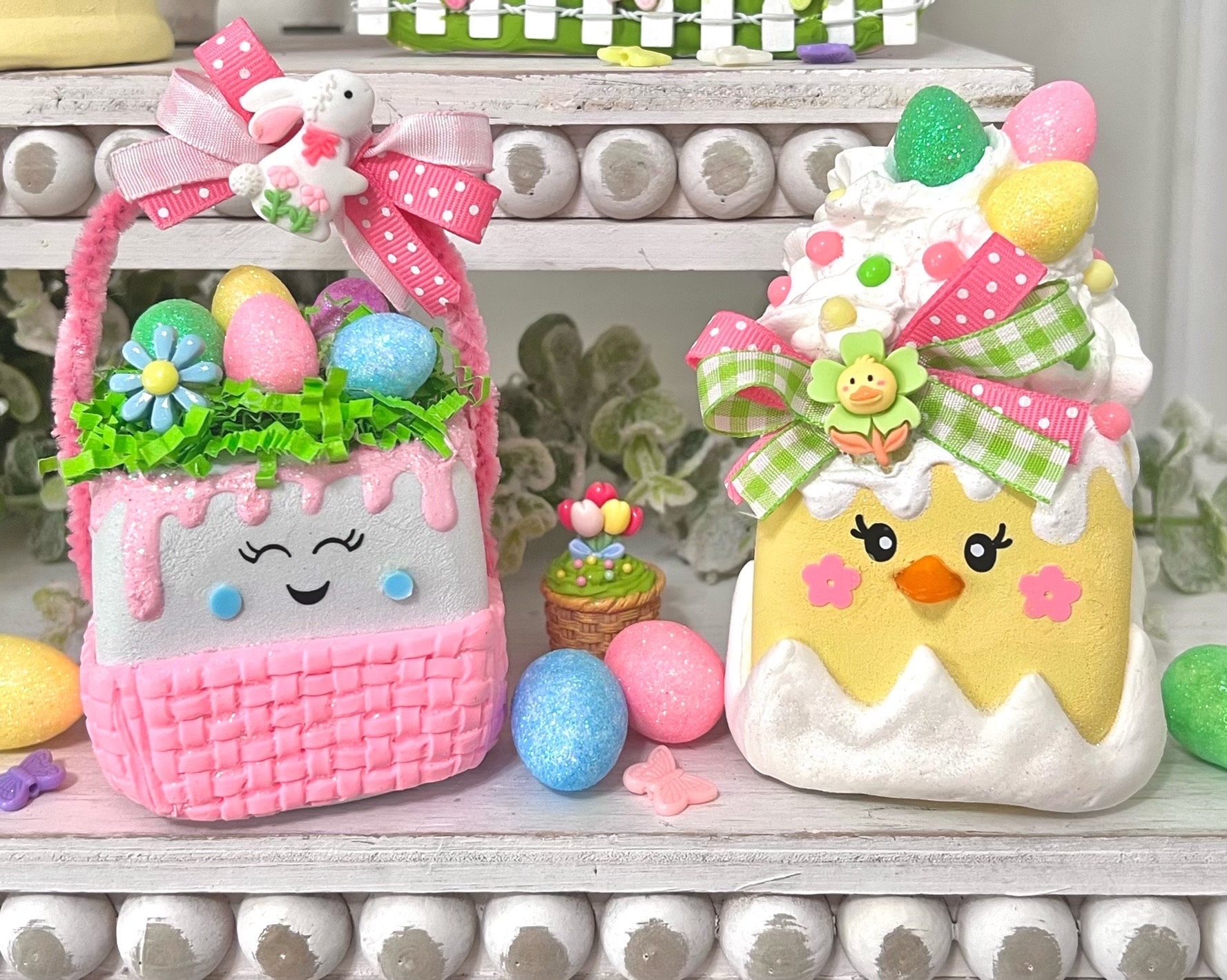Easter Marshmallows / Choice of 2 / Easter Basket Marshmallow and/or Easter Chick Marshmallow / Easter Decor / Easter Tiered Tray Decor