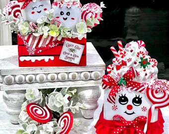 BRAND NEW! Candy Cane Marshmallow Crate / Christmas Marshmallow Crate / Mega Marshmallow: Christmas Crate Cuties / Christmas Tiered Tray