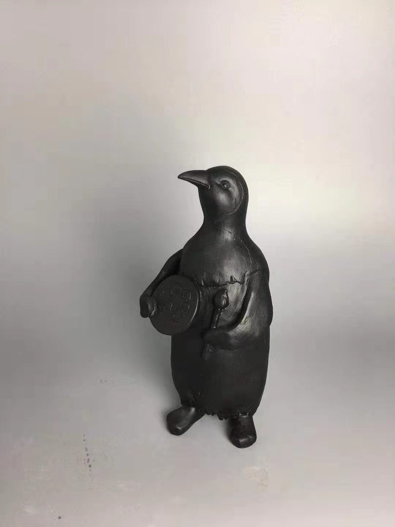 Available in 3 Colors: Bronze, Black, /& White 7.5 Painting Penguin Build Your Own Penguin Family Collection Sculpture